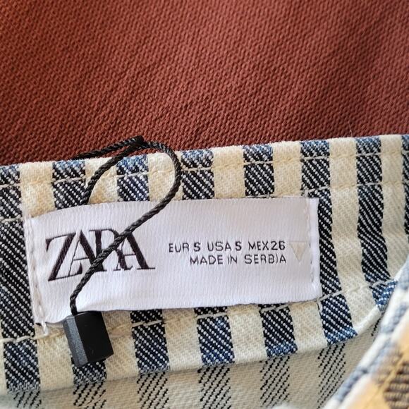 Zara Striped Denim Crop Top - Picture 6 of 6